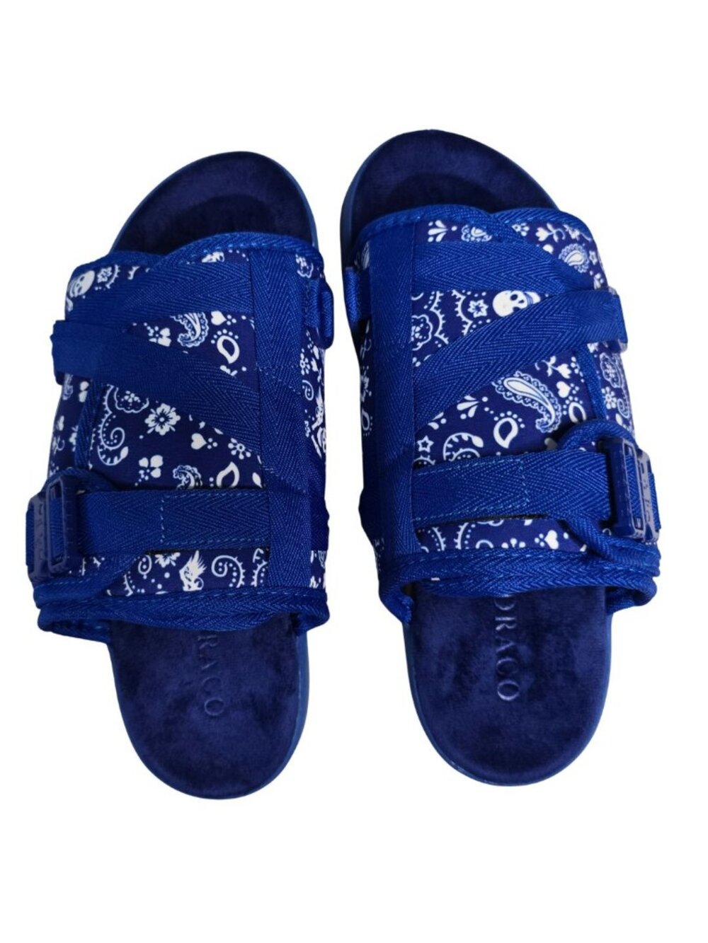 DRACO Slides Mens Shoes Size 10.5, 11, 11.5 Blue Sandals Bandana + Bag NEW